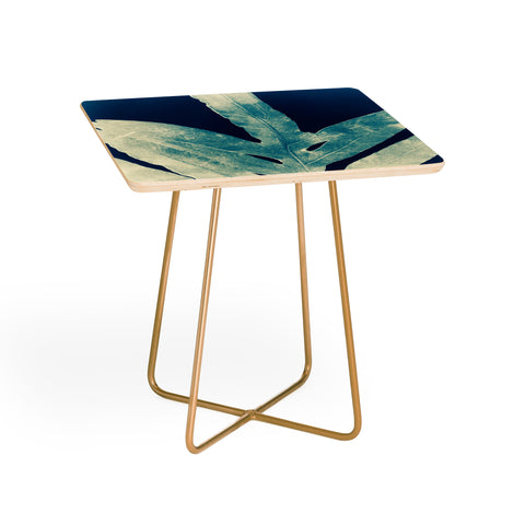 ANoelleJay Green Fern at Midnight Bright Navy Blue Side Table