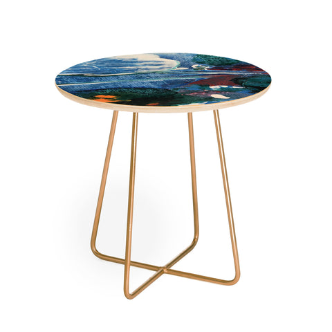 ANoelleJay Mini World Environmental Blues 2 Round Side Table