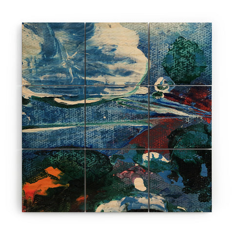 ANoelleJay Mini World Environmental Blues 2 Wood Wall Mural