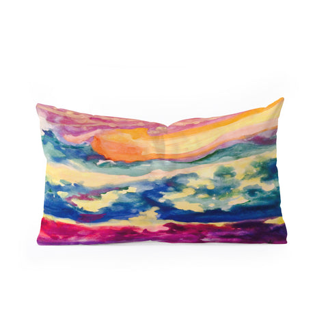 ANoelleJay My Starry Watercolor Night Oblong Throw Pillow