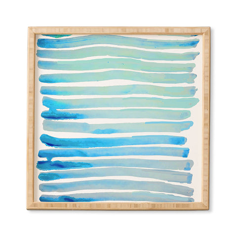 ANoelleJay New Year Blue Water Lines Framed Wall Art