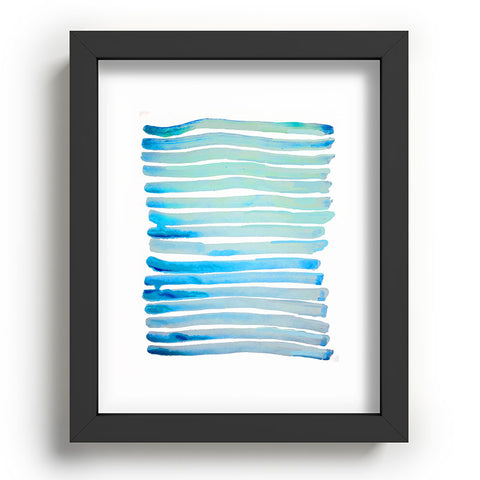 ANoelleJay New Year Blue Water Lines Recessed Framing Rectangle