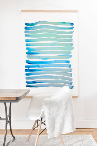 ANoelleJay New Year Blue Water Lines Art Print And Hanger