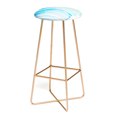 ANoelleJay New Year Blue Water Lines Bar Stool