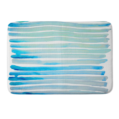 ANoelleJay New Year Blue Water Lines Memory Foam Bath Mat