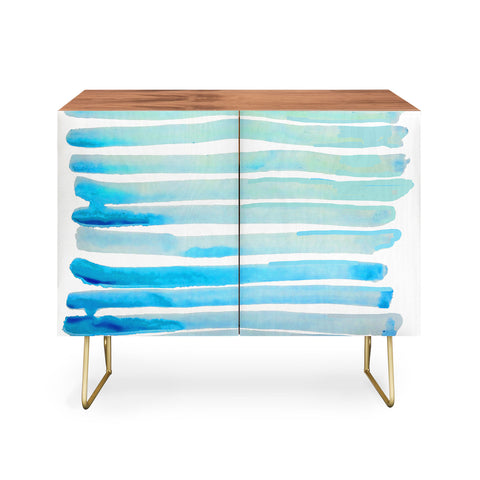 ANoelleJay New Year Blue Water Lines Credenza