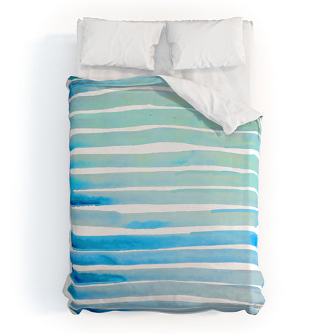 ANoelleJay New Year Blue Water Lines Duvet Cover