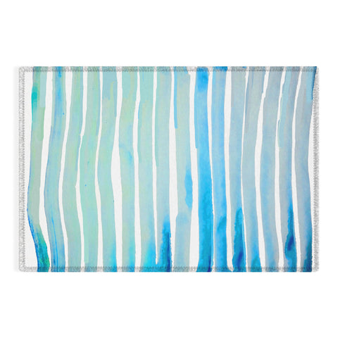 ANoelleJay New Year Blue Water Lines Outdoor Rug