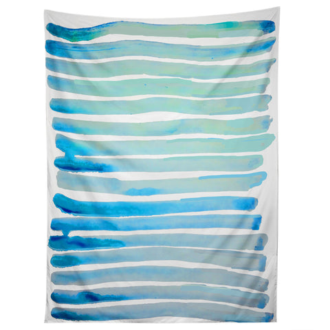 ANoelleJay New Year Blue Water Lines Tapestry