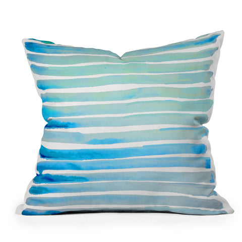 ANoelleJay New Year Blue Water Lines Throw Pillow