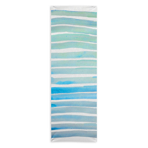 ANoelleJay New Year Blue Water Lines Yoga Towel