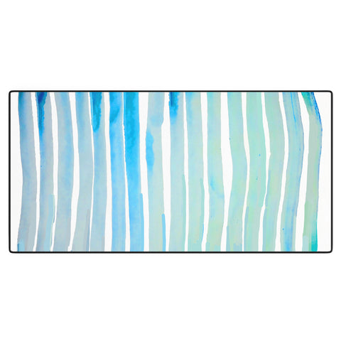 ANoelleJay New Year Blue Water Lines Desk Mat