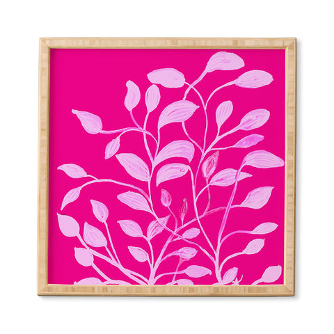 ANoelleJay Pink Leaves 1 Framed Wall Art