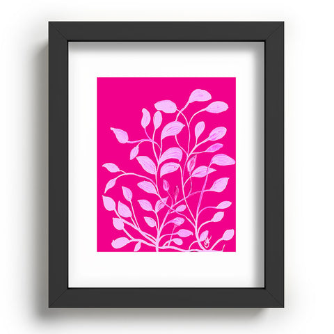 ANoelleJay Pink Leaves 1 Recessed Framing Rectangle