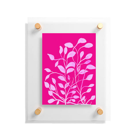 ANoelleJay Pink Leaves 1 Floating Acrylic Print