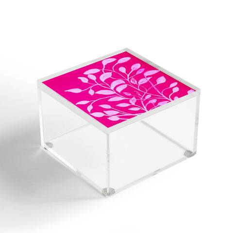 ANoelleJay Pink Leaves 1 Acrylic Box