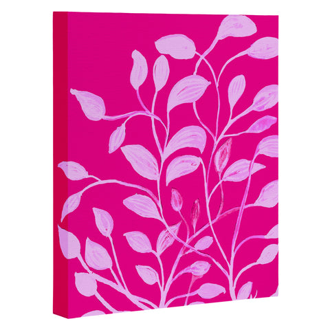 ANoelleJay Pink Leaves 1 Art Canvas