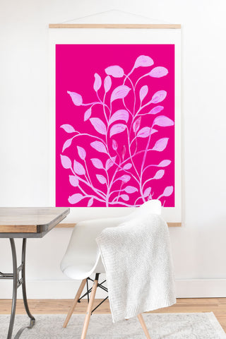 ANoelleJay Pink Leaves 1 Art Print And Hanger