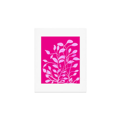 ANoelleJay Pink Leaves 1 Art Print