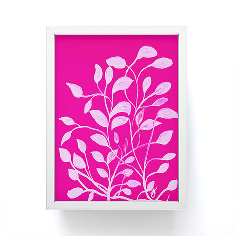 ANoelleJay Pink Leaves 1 Framed Mini Art Print