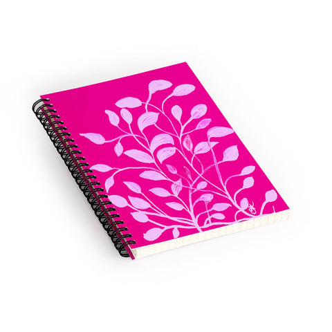 ANoelleJay Pink Leaves 1 Spiral Notebook
