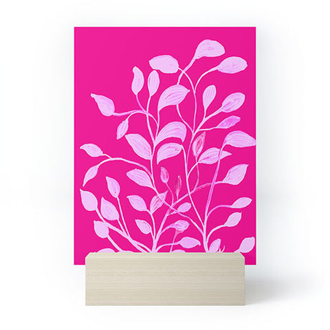ANoelleJay Pink Leaves 1 Mini Art Print
