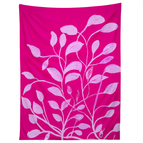 ANoelleJay Pink Leaves 1 Tapestry
