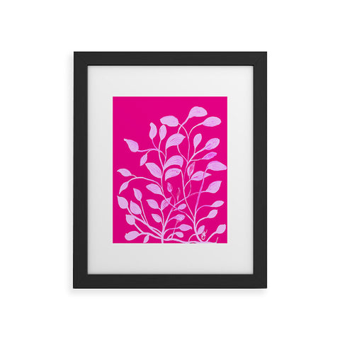 ANoelleJay Pink Leaves 1 Framed Art Print