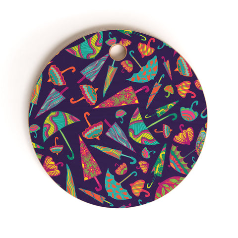 Arcturus April Showers Umbrellas Cutting Board Round