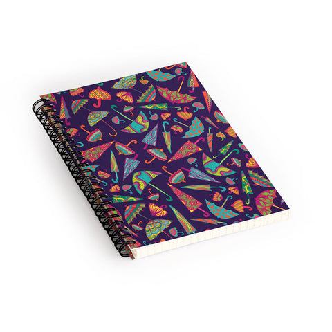 Arcturus April Showers Umbrellas Spiral Notebook