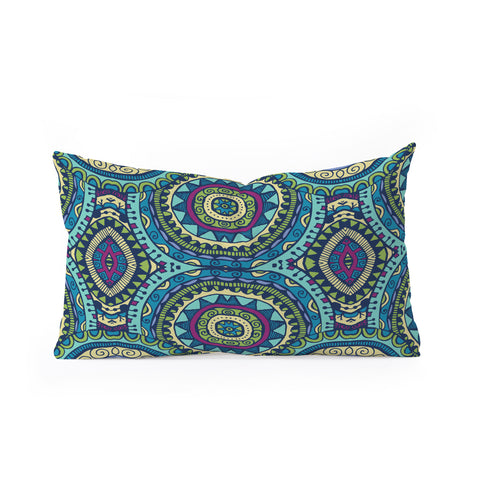 Arcturus Aqua Oblong Throw Pillow