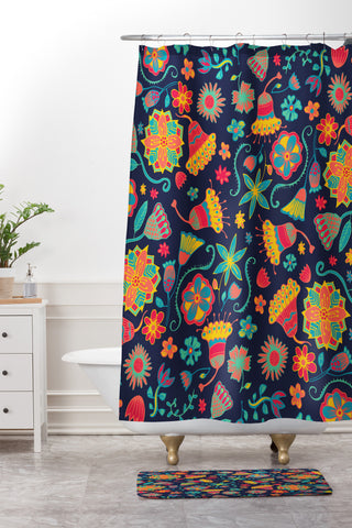 Arcturus Bloom 1 Shower Curtain And Mat