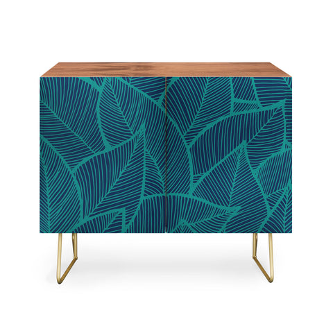 Arcturus Blue Green Leaves Credenza