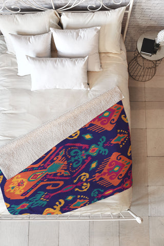 Arcturus Cloud Tie Deep Ocean Fleece Throw Blanket