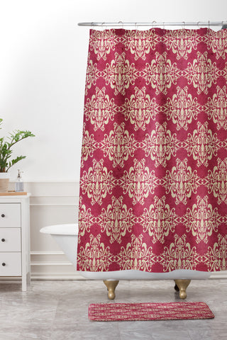 Arcturus Damask Shower Curtain And Mat