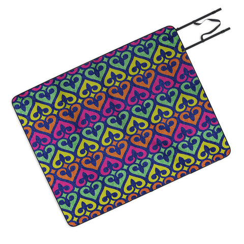 Arcturus Fleur De Lis And Hearts Picnic Blanket