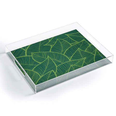 Arcturus Lime Green Leaves Acrylic Tray