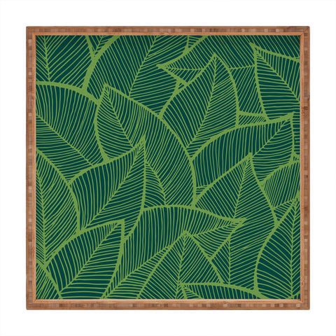 Arcturus Lime Green Leaves Square Tray