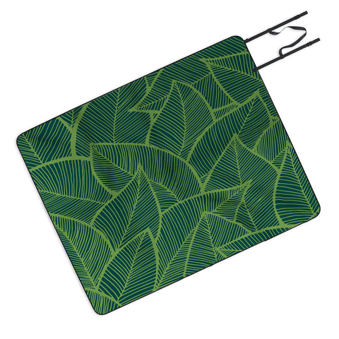 Arcturus Lime Green Leaves Picnic Blanket