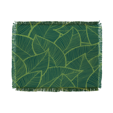 Arcturus Lime Green Leaves Throw Blanket