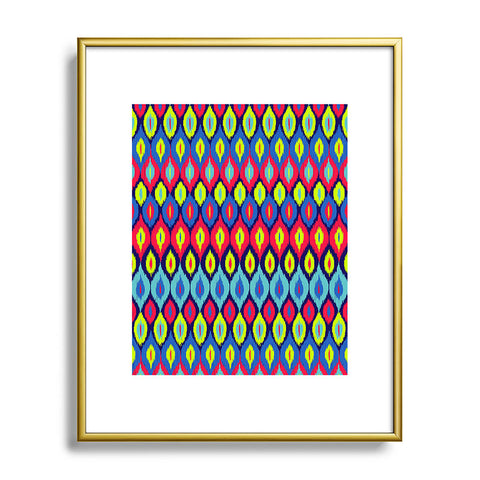 Arcturus Neon Ikat Metal Framed Art Print