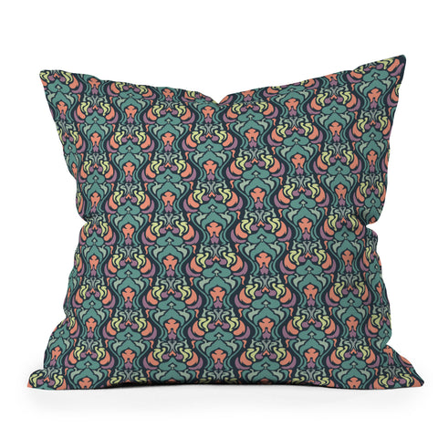 Arcturus Psychedalic Garden Throw Pillow