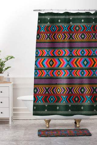 Arcturus Tribal Shower Curtain And Mat