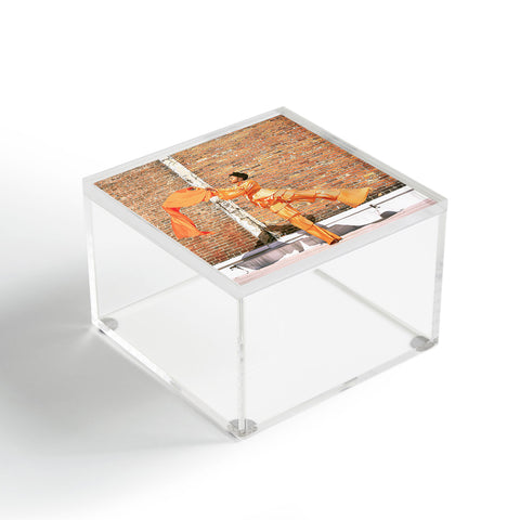 art by Taylor C. flow orange Acrylic Box