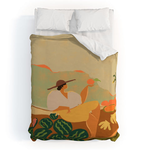 artyguava Farmer Harvest Duvet Cover
