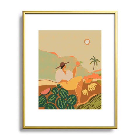 artyguava Farmer Harvest Metal Framed Art Print