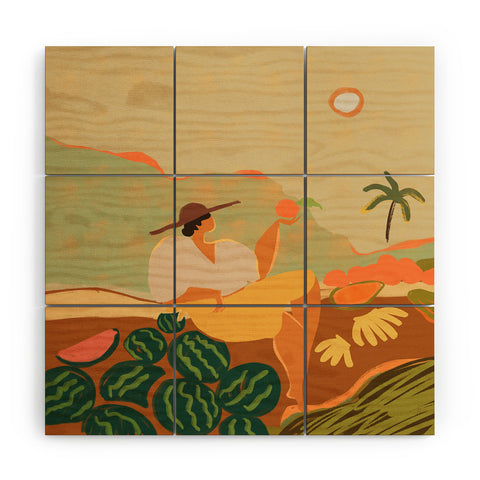 artyguava Farmer Harvest Wood Wall Mural