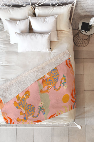 artyguava Rawring Playmates Fleece Throw Blanket