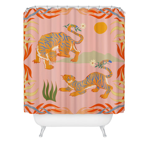 artyguava Rawring Playmates Shower Curtain