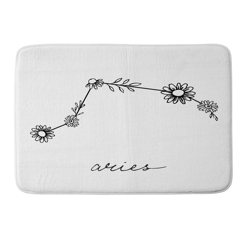 Aterk Aries Floral Constellation Memory Foam Bath Mat